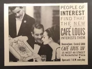 1960 Cafe Louis XIV Advertisement New York - Picture 1 of 1