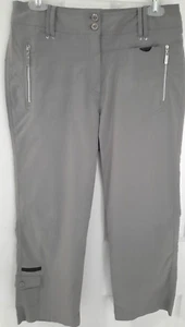 Jamie Sadock Women's Golf Pants Gray Size 6 Zip Front Belt Loupes 6 Pockets - Picture 1 of 3