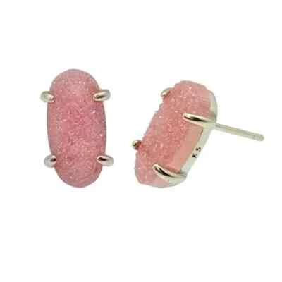 Kendra Scott Betty Gold Stud Earrings in Iridescent Pink. Retail $80 - Image 1 of 4