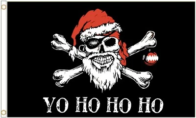 Christmas Santa Pirate Polyester Flag - Choice of Sizes - Image 1 of 3