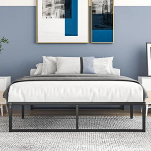 14" Metal Platform Bed Frame/Mattress Foundation/No Box Spring Needed/Steel S... - Picture 1 of 1