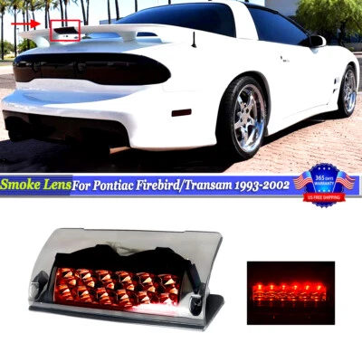 For 1996-2002 Pontiac Firebird Trans Am WS6 Smoke High Rise 3rd Brake Light LED Foto 1 de 4