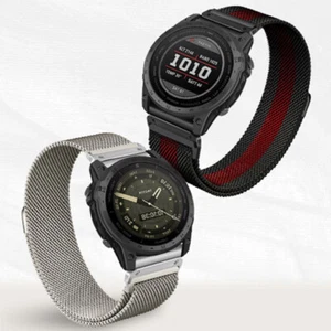 For Garmin Fenix 7/7X/6/5/3 22/26MM Quick Release Milanese Band Magnetic Strap - Picture 1 of 20