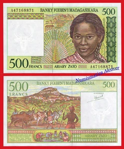 MADAGASCAR 500 Francs 100 Ariary 1994 1st SIGN Pick 75a SC / UNC - Bild 1 von 1