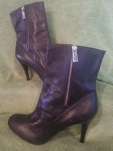 Coach weiche wadenhohe Knöchel schwarz Stilettoabsatz Reißverschluss Stiefel Größe 9,5 - Bild 1 von 9