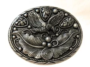 ✖ EAGLE SOARING Belt buckle Pewter color beauty solid USA mens 3.5 inch Hunter - Picture 1 of 7