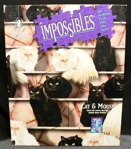 Vintage Bepuzzled Impossibles Cat & Mouse Jigsaw Puzzle 750 Pc Plus 5 1994 - Picture 1 of 5