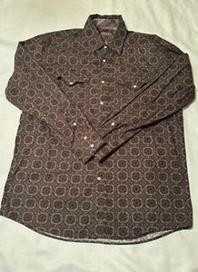 Roper Western Hemd Pearl Snap Langarm Knopfleiste türkis Paisley Herren Gr. M - Bild 1 von 5