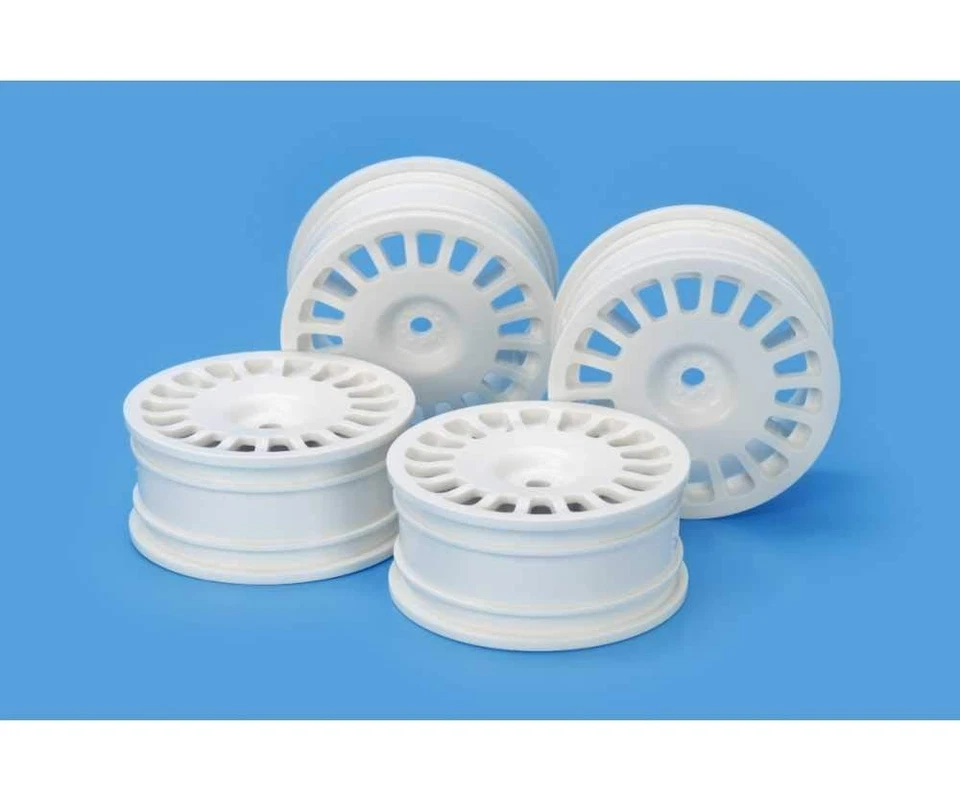 TAMIYA Hop Up Options (OP) No.1851 OP.1851 4 Rally Dish Wheels White 24mm Width - Image 1 of 1