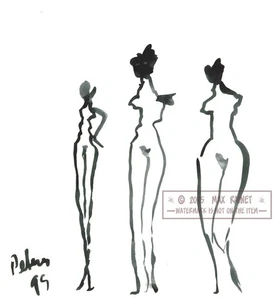 Sans Amour 1999 C Peterson * Minimalistische Aktstudie Frauenfiguren SIGNIERTE KUNST - Bild 1 von 23