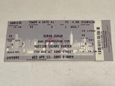 Boleto del Madison Square Garden del 13 de abril de 2005 de Duran Duran Foto 1 de 2