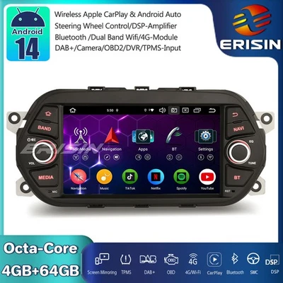 8-Core Android 14 Autoradio GPS per Fiat Tipo Aegea Egea Dodge Neon CarPlay Wifi - Immagine 1 di 4