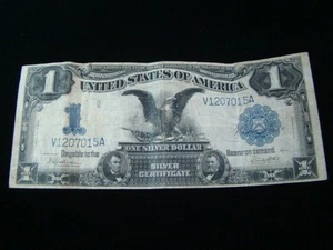 Certificado de plata Black Eagle 1899 $1 Fr#236 fino+ 20629 - Imagen 1 de 2