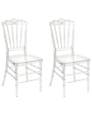 Lot de 2 Chaises en Plastique Salle à Manger Inspiration Vintage Transparent Men - Photo 1/4