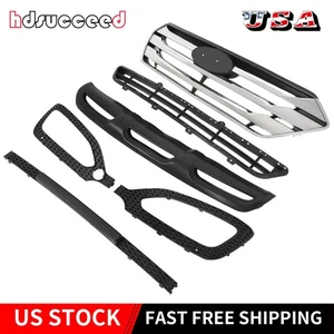 For Hyundai Santa Fe Sport 2013-2016 Front Upper Grille Fog Light Bezels Set - Picture 1 of 10