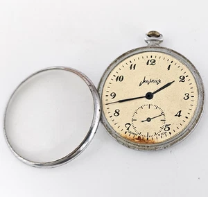 Vintage CASE Pocket Watch USSR MOLNIJA SOVIET Watch Parts - Picture 1 of 7
