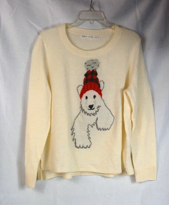 Woolrich Lightweight Womens Off White Polar Bear Sweater Size XL - Image 1 of 4