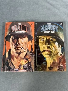 The Sergeant #1 Death Train, #3 Bloody Bush Gordon Davis 1980 Paperback Zebra - Imagen 1 de 15