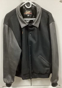 Vintage Dehen Varsity Jacket - XL (Wool & Leather, Black, Embroidered Name AL) - Picture 1 of 6