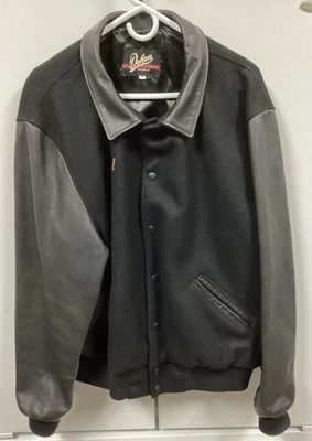 Vintage Dehen Varsity Jacket - XL (Wool & Leather, Black, Embroidered Name AL) - Image 1 of 4
