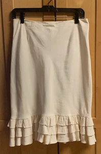 Lauren by Ralph Lauren Rock Größe 8 Damen elfenbein Stufen Rüschen gefüttert mit Reißverschluss - Bild 1 von 8