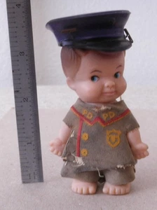 Vintage 1965 UD Co Uneeda PeeWee Policeman Doll Uniform & Hat 4” Tall (No Shoes) - Picture 1 of 8