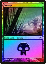 Swamp (296) FOIL Champions of Kamigawa HEAVILY PLD Basic Land MTG CARD ABUGames