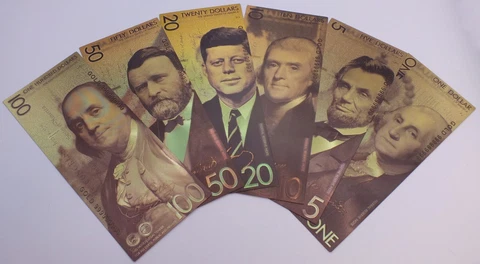 United States Currency Concept Art $1 $100 Novelty 6-Note Set Gold Foil GFS09 Cover