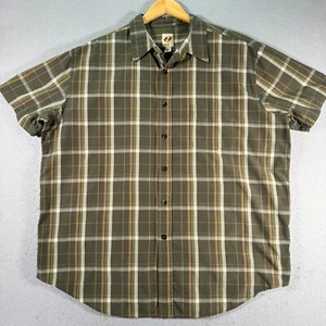 Vintage Anchor Blue Button Up Shirt Mens 2XL Green Plaid Stripes Comfort Y2K - Picture 1 of 11