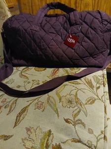 Ulta Overnighter Weekend Duffle Bag Brown Quilted NEW Shoulder Strap Red Brown - Picture 1 of 7
