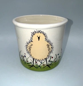 Keramik Topf Ostern Behälter handbemalt Huhn Vogel 3,25" Höhe x 3,6" Breite - Bild 1 von 9