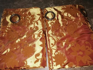 Ösenvorhang mit floralem Muster, gold, bring wunderbares Raumlicht - Berlin - - Bild 1 von 4