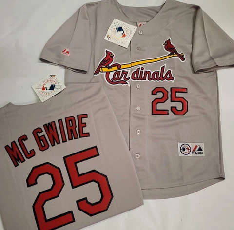 10110 Majestic St Louis Cardinals MARK MCGWIRE Baseball Jersey GRAY New Cover