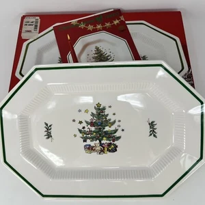 Nikko Christmastime Oval Platter Christmas Holidays Bear tree 13"x9" Japan NEW! - Picture 1 of 14