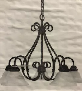 Satco Nuvo Lighting 60-381 Castillo Chandelier Flat Black 5-light *NEW* OpenBox - Picture 1 of 4