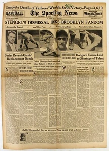 1936 SPORTING NEWS BASEBALL MAGAZINE ORIGINAL LOU GEHRIG YANKEES 10 8 1936 - Picture 1 of 4