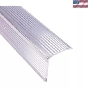 Elegant Silver Fluted Stair Edging, 36-Inch Length - Ideal for High Foot Traffic - Picture 1 of 3