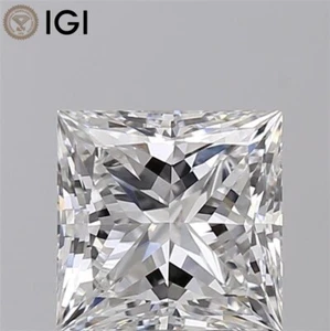 2.00Ct Princess cut Fancy Shape Diamond IGI Certified VS1 Clarity E - Imagen 1 de 14