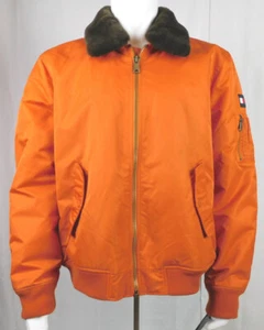 Tommy Hilfiger Men's Orange Bomber Jacket Water Wind Resistant Size XL NWT - Picture 1 of 13