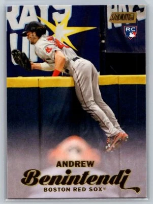 2017 Topps Stadium Club #149 Andrew Benintendi Gold Foil Rookie RC RED SOX - Image 1 of 2
