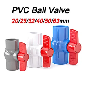 PVC Plastic Ball ValveTap Flow Control Valve 20mm 25mm 32mm 40mm 50mm 63mm - Picture 1 of 22