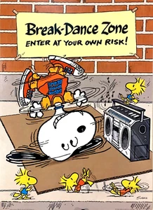VINTAGE SNOOPY / PEANUTS 14" x 19-1/2" POSTER - Break-Dance Zone - Picture 1 of 1