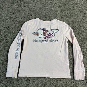 Vineyard Vines Shirt Girls Small Blue Skiing Winter Whale Long Sleeve Preppy - Picture 1 of 10