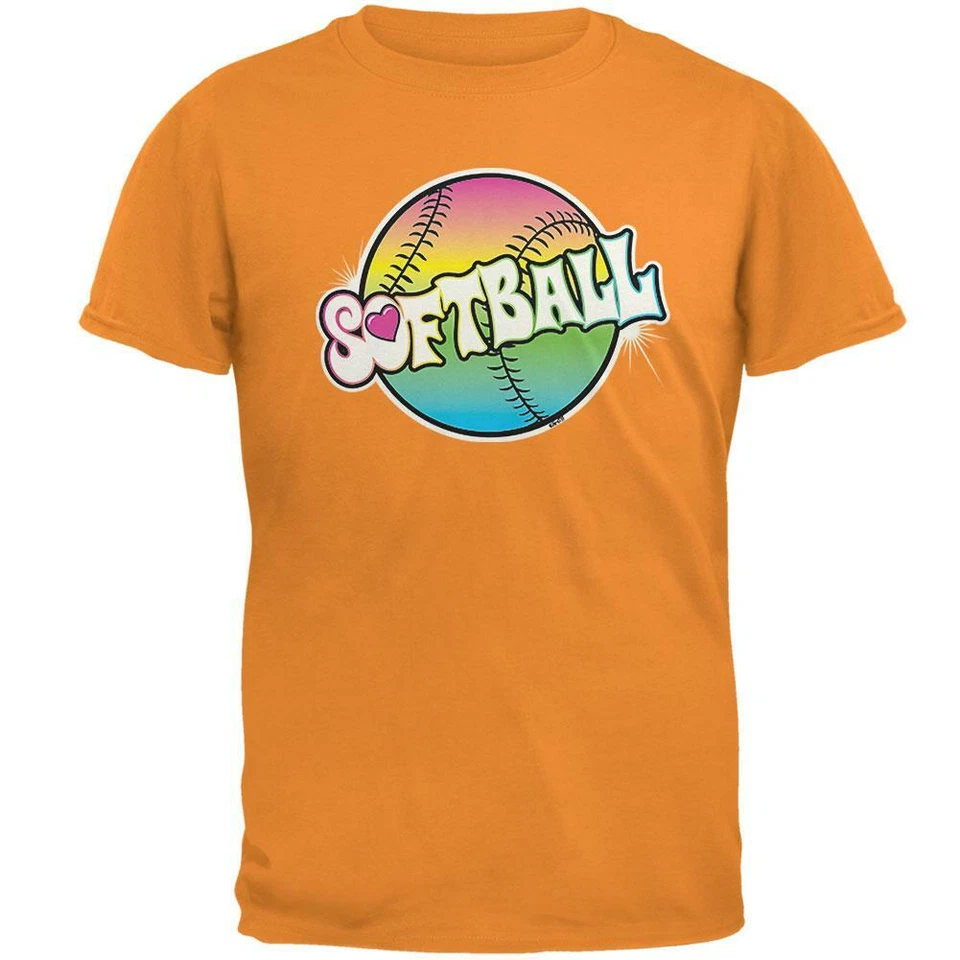 Camiseta de neón de softbol arco iris para hombre Foto 1 de 1