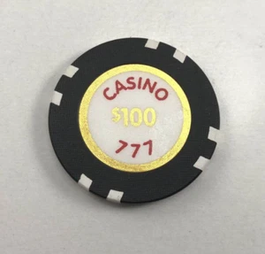Chip de casino para juegos de casino vintage CASINO 777 $100 - Imagen 1 de 1