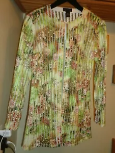 CHAQUETA LAGENLOOK TEXTURIZADA TRANSPARENTE COMBO VERDE TEJIDO ARTE PARA USAR NUEVA CON ETIQUETAS S - Imagen 1 de 11