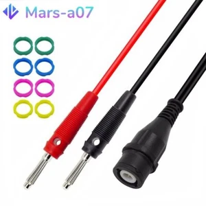 BNC Male to Dual 4mm Banana Plug Coaxial Cable Oscilloscope Test Lead 120cm Wire - Picture 1 of 9