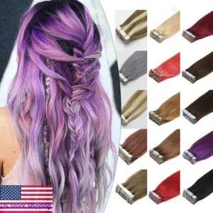 Tape In Hair Extensions Skin Wefts Highlight Blonde Real Remy Human Premium Hair - Picture 1 of 75