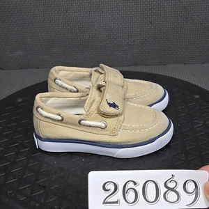 Polo Ralph Lauren Coast EZ Shoes Toddler Sz 4 Beige White Hook & Loop Sneakers - Picture 1 of 8