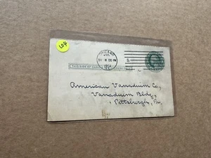 US 1914 Library Postal Card (L04) +UX27 + John Crerar Public Library +OK Chop - Picture 1 of 2